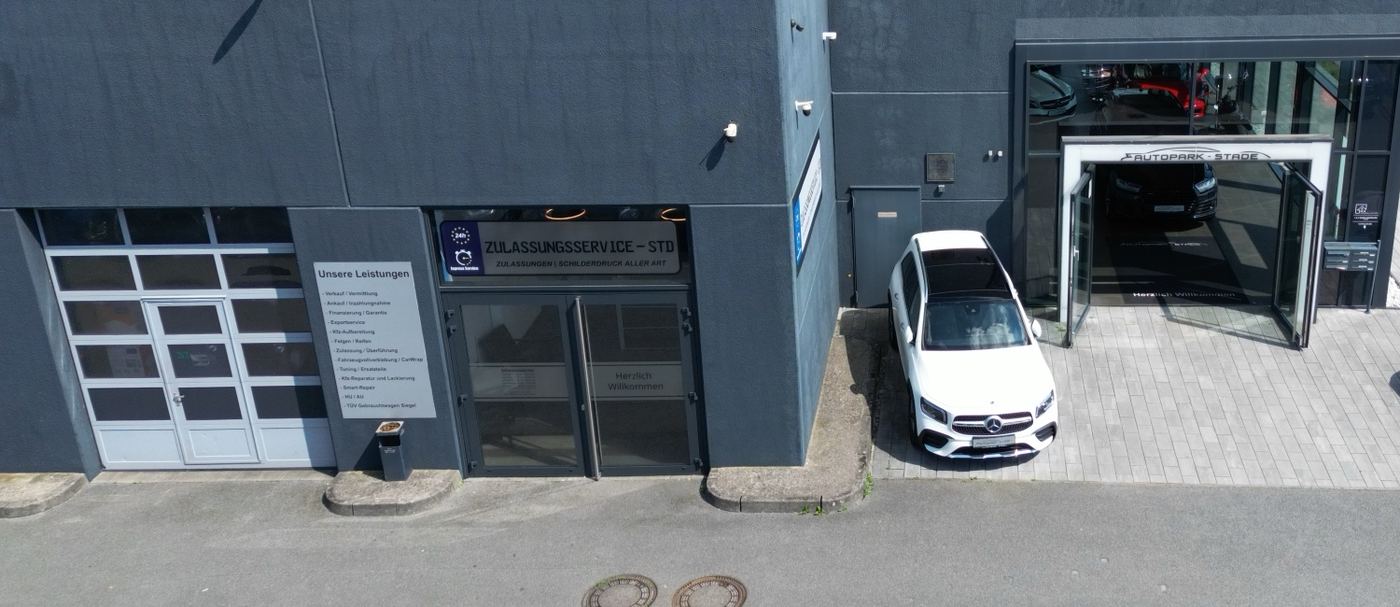 Eingang Zulassungsservice-STD am Autopark Stade